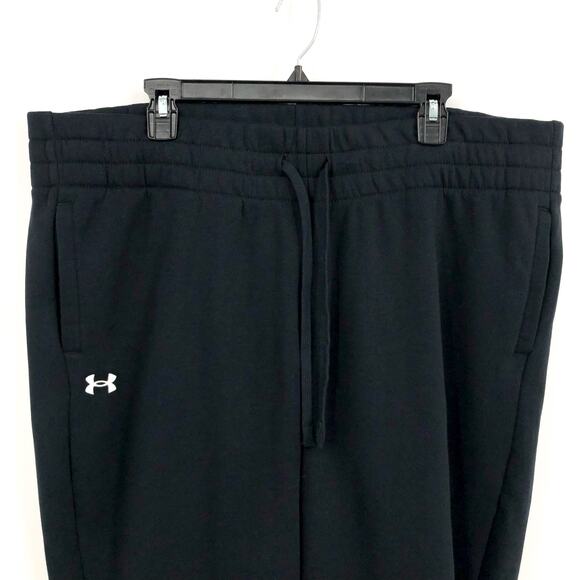 UNDER ARMOUR Women's Training Rival Fleece Joggers 1X Black Drawstring NWOT - Picture 5 of 14